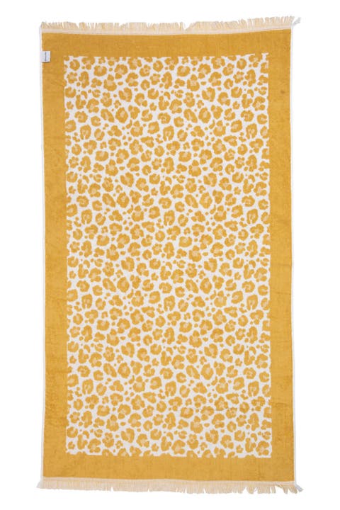 Leopard Print Organic Cotton Full Terry Turkish Towel