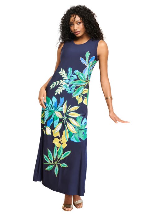 Plus Size Sleeveless Crew Neck Maxi Dress (Plus)
