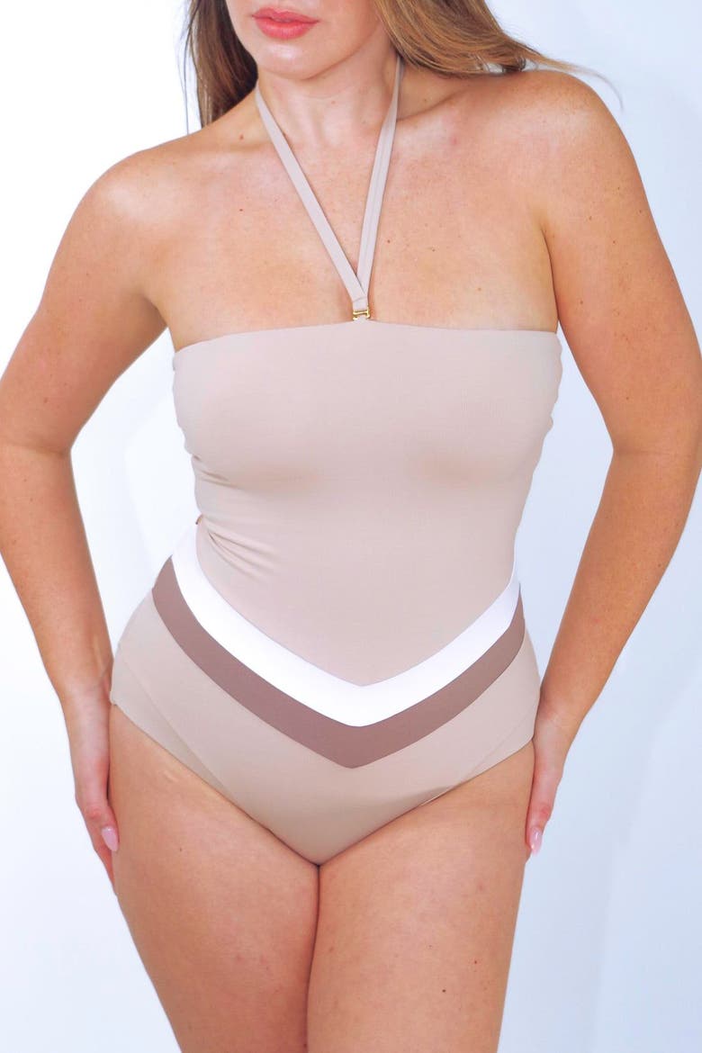 Vee Convertible One Piece Swimsuit, Alternate, color, Nude