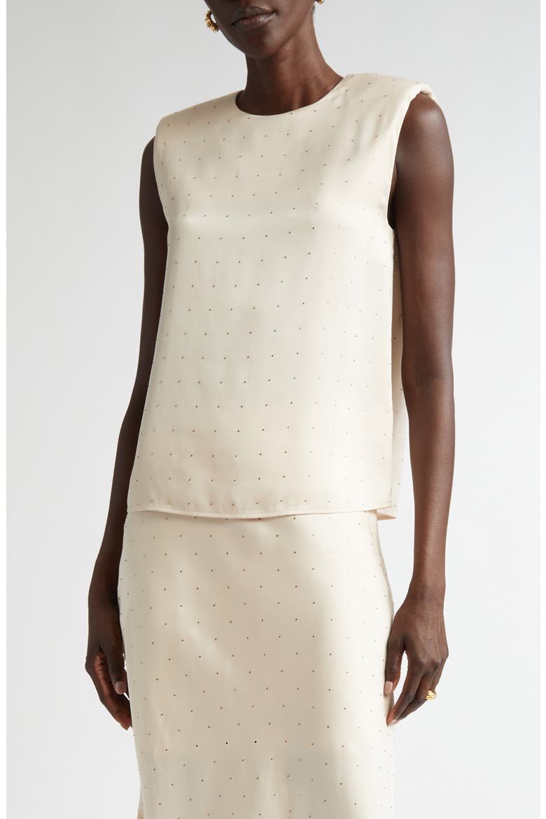 Crystal Embellished Sleeveless Top, Main, color, PUTTY