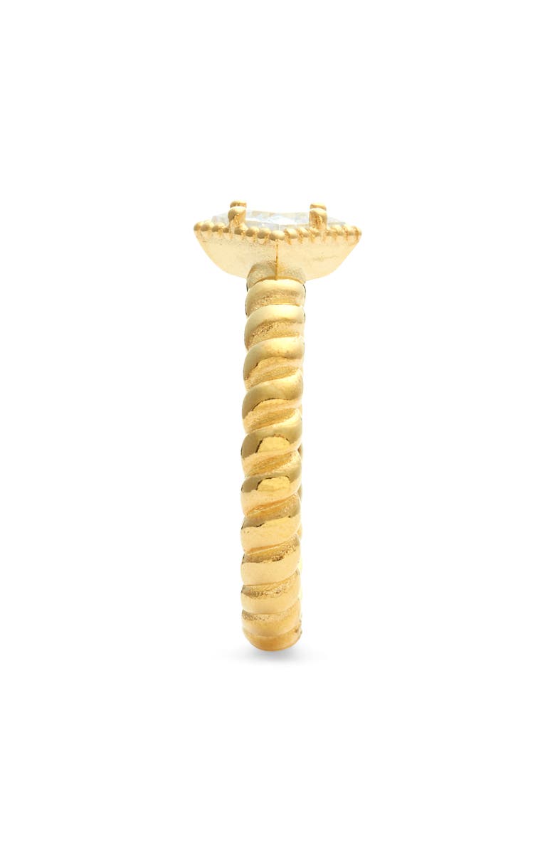 Argento Vivo Sterling Silver Cubic Zirconia Twist Ring, Alternate, color, Gold