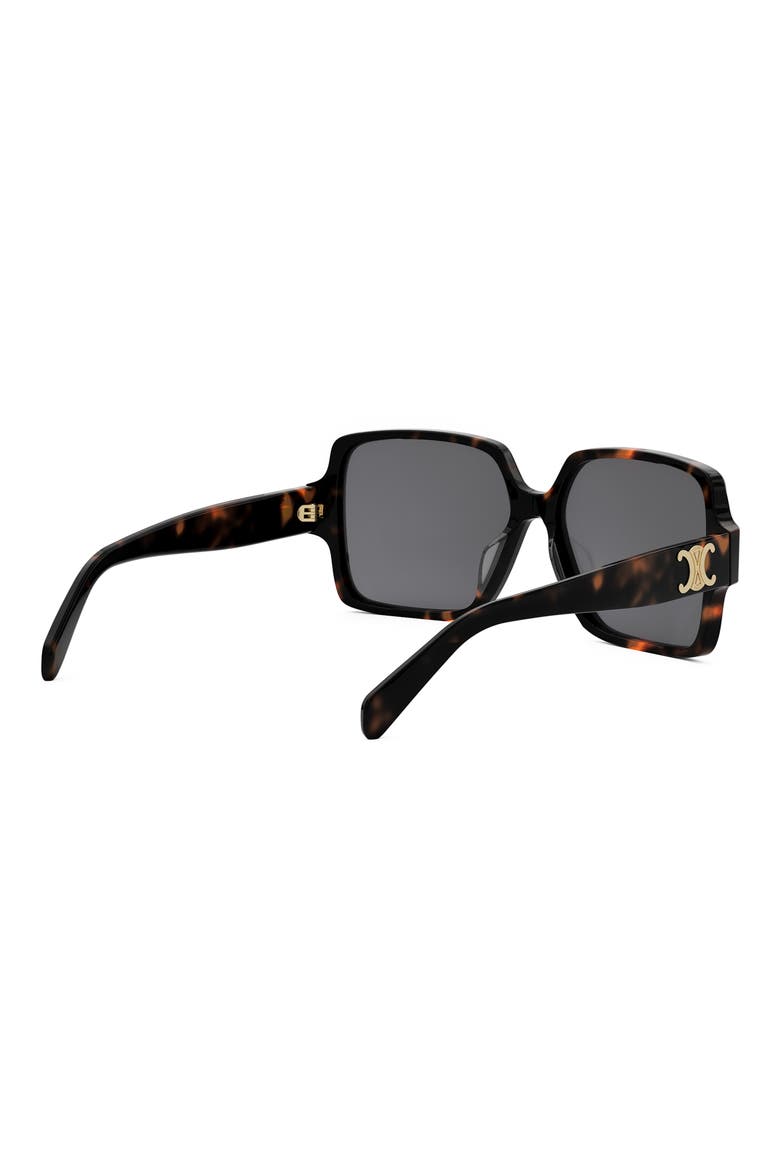 Triomphe 60mm Square Sunglasses, Alternate, color, DARK HAVANA / SMOKE