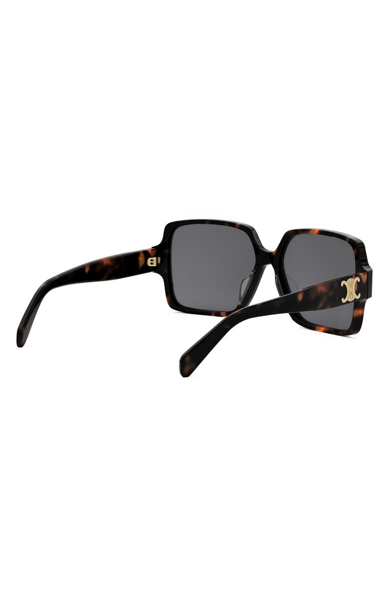 CELINE Triomphe 60mm Square Sunglasses, Alternate, color, Dark Havana / Smoke