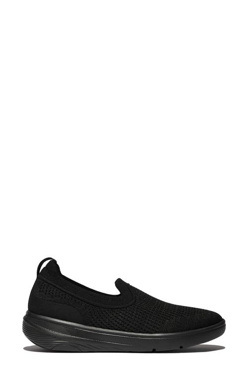 Fitflop Super-q Knit Slip-on Sneaker In All Black