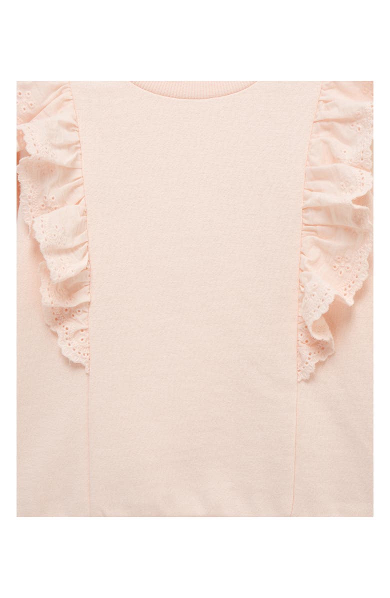 Little Me Eyelet Ruffle Sweatshirt & Sweatpants Set, Alternate, color, Pink