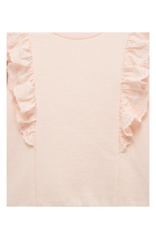 Little Me Eyelet Ruffle Sweatshirt & Sweatpants Set In Pink