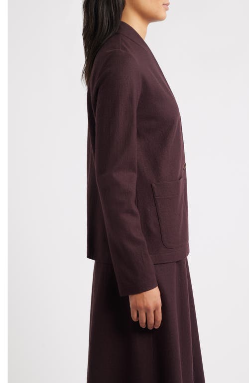 Eileen Fisher Washable Flex Ponte Long Blazer In Purple
