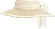 Vince Camuto Chiffon Tie Woven Straw Visor