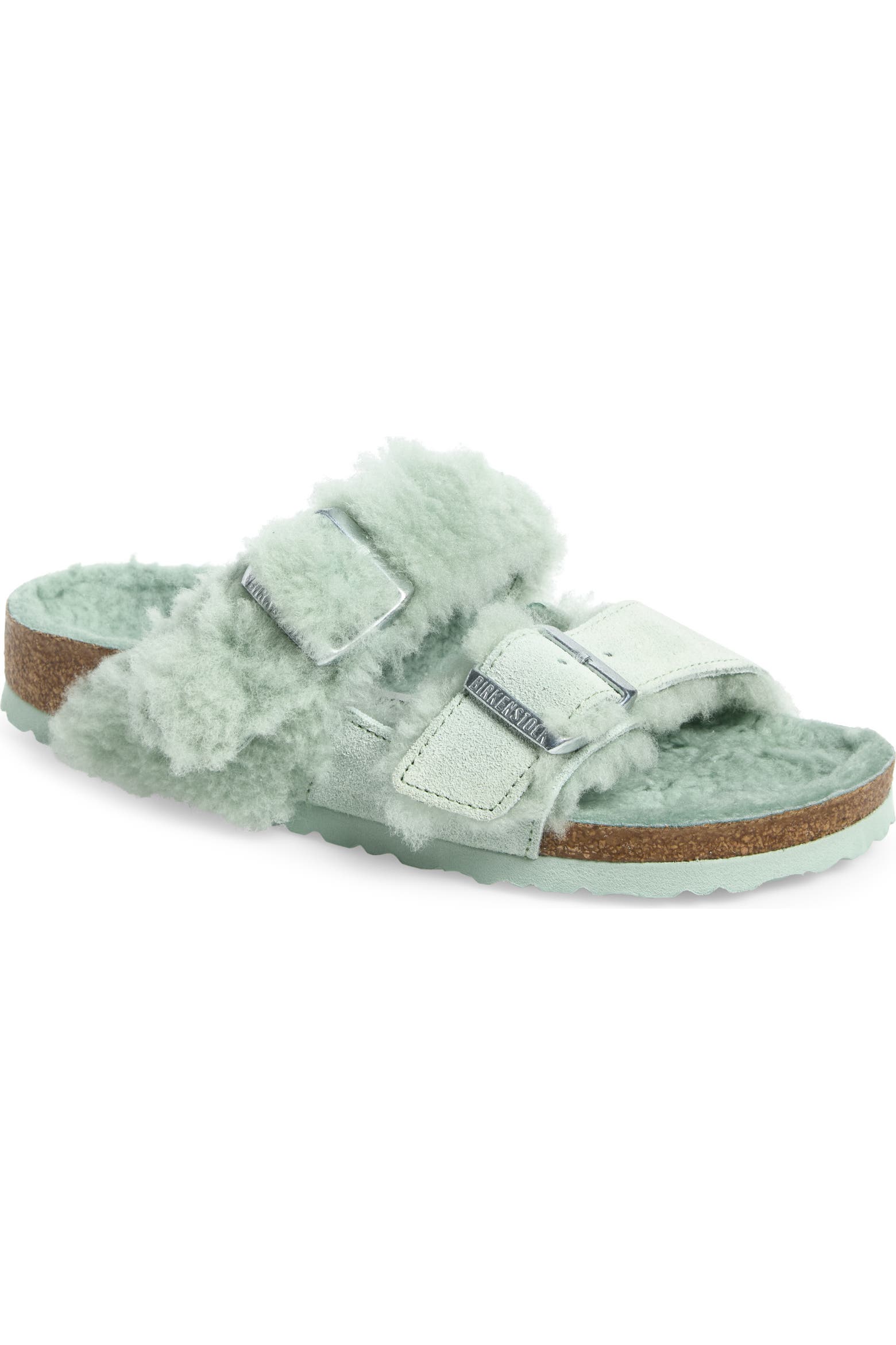 Zip Rack Slide Birkenstock Arizona Genuine Teddy Shearling Lined Slide Sandal (Women ...
