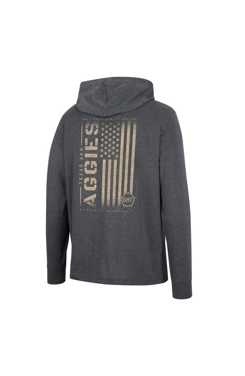 COLOSSEUM Men's Colosseum Charcoal Texas A&M Aggies Team OHT Military Appreciation Hoodie Long Sleeve T-Shirt, Alternate, color, 