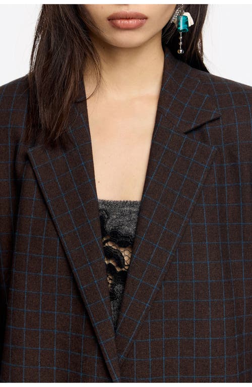 Bimba Y Lola Checked Tailored Jacket In Brown
