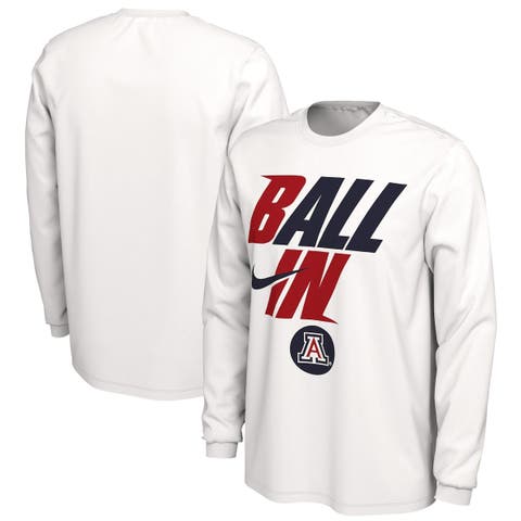 Men's Nike White Arizona Wildcats Ball In Bench Long Sleeve T-Shirt