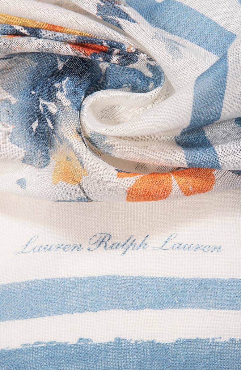 Polo Ralph Lauren Floral Clusters Large Linen & Cotton Square Scarf, Alternate, color, 