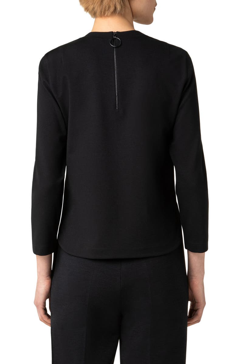 Akris punto Mixed Media Houndstooth Top, Alternate, color,