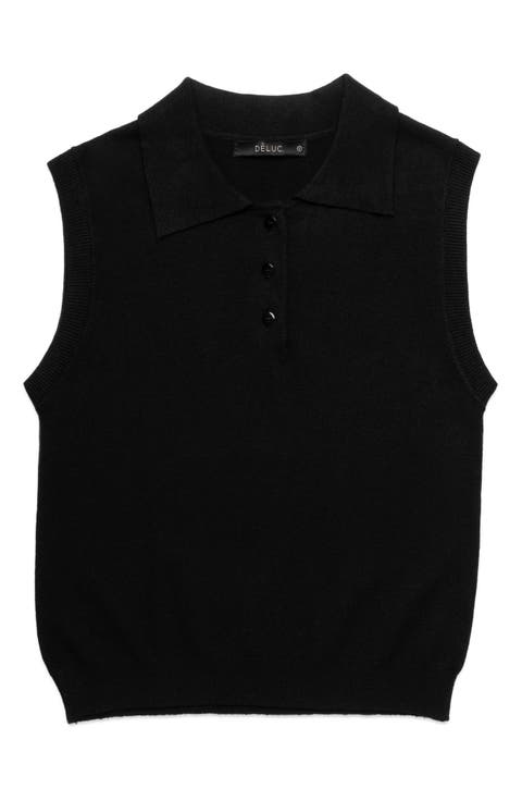 Cassio Sleeveless Polo Sweater