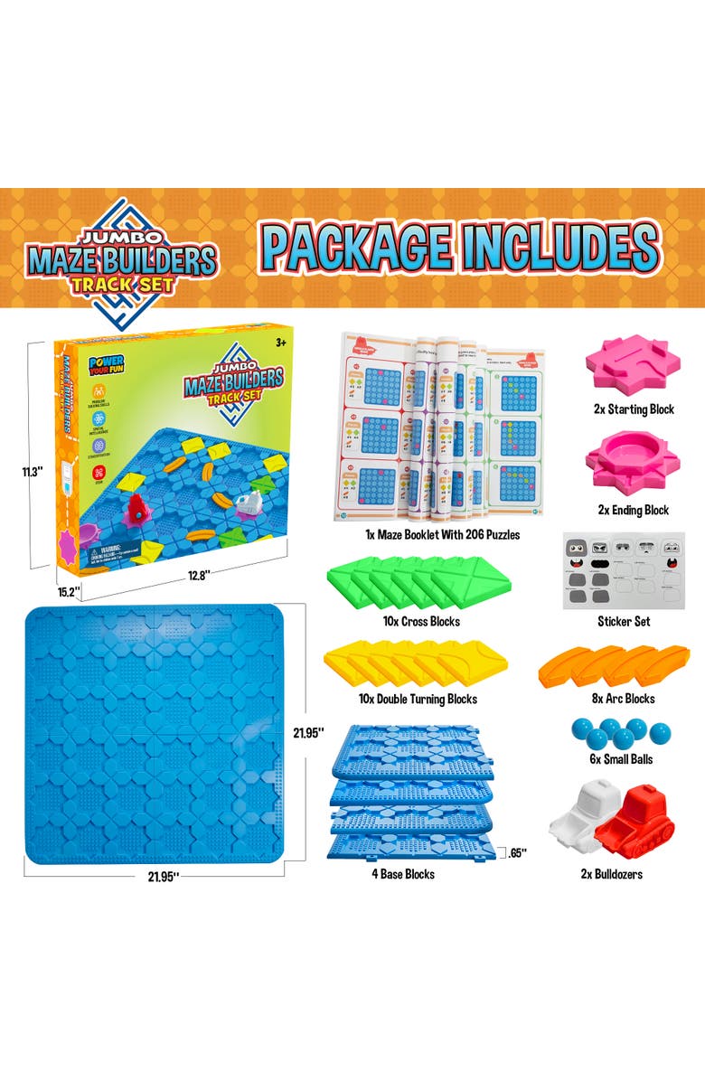 Power Your Fun Jumbo Maze Builder Track Set- 46pc, Alternate, color, Blue