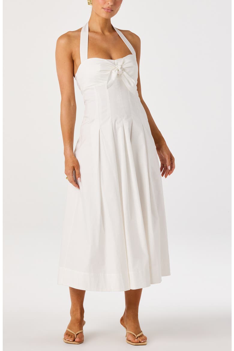 Janae Halter Midi Dress, Alternate, color, WHITE