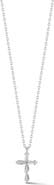 SPHERA MILANO Baguette Cubic Zirconia Cross Pendant Necklace