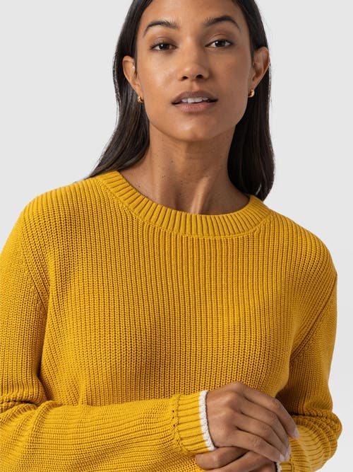 Saint + Sofia Remy Crop Sweater In Yellow