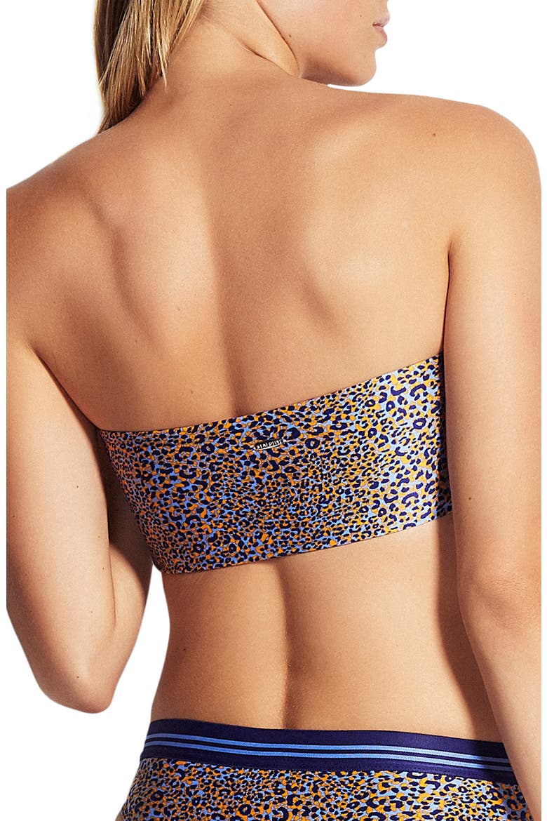 Animal Print Tube Bikini Top, Alternate, color, SPIRIT ANIMAL REFLEX BLUE