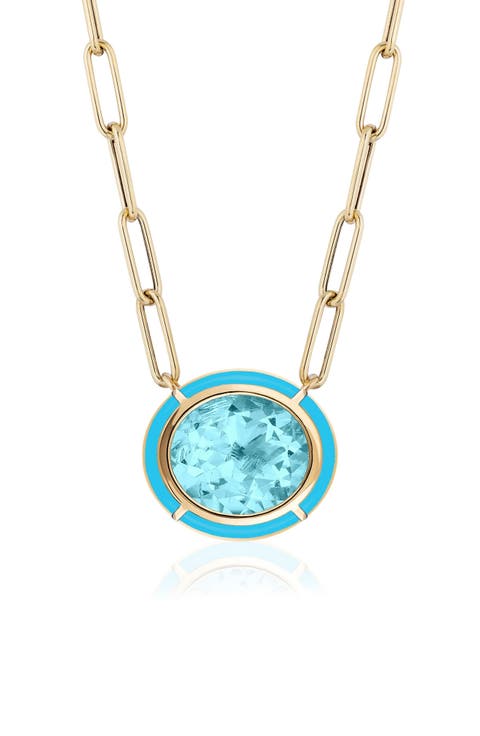 Melange Blue Topaz Pendant Necklace