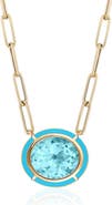 GOSHWARA Melange Blue Topaz Pendant Necklace