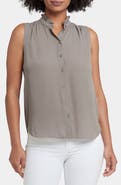 NYDJ Print Ruffle Neck Sleeveless Top