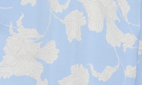 Nordstrom Rack Short Sleeve Wrap Dress In Blue- Ivory Terrace Floral