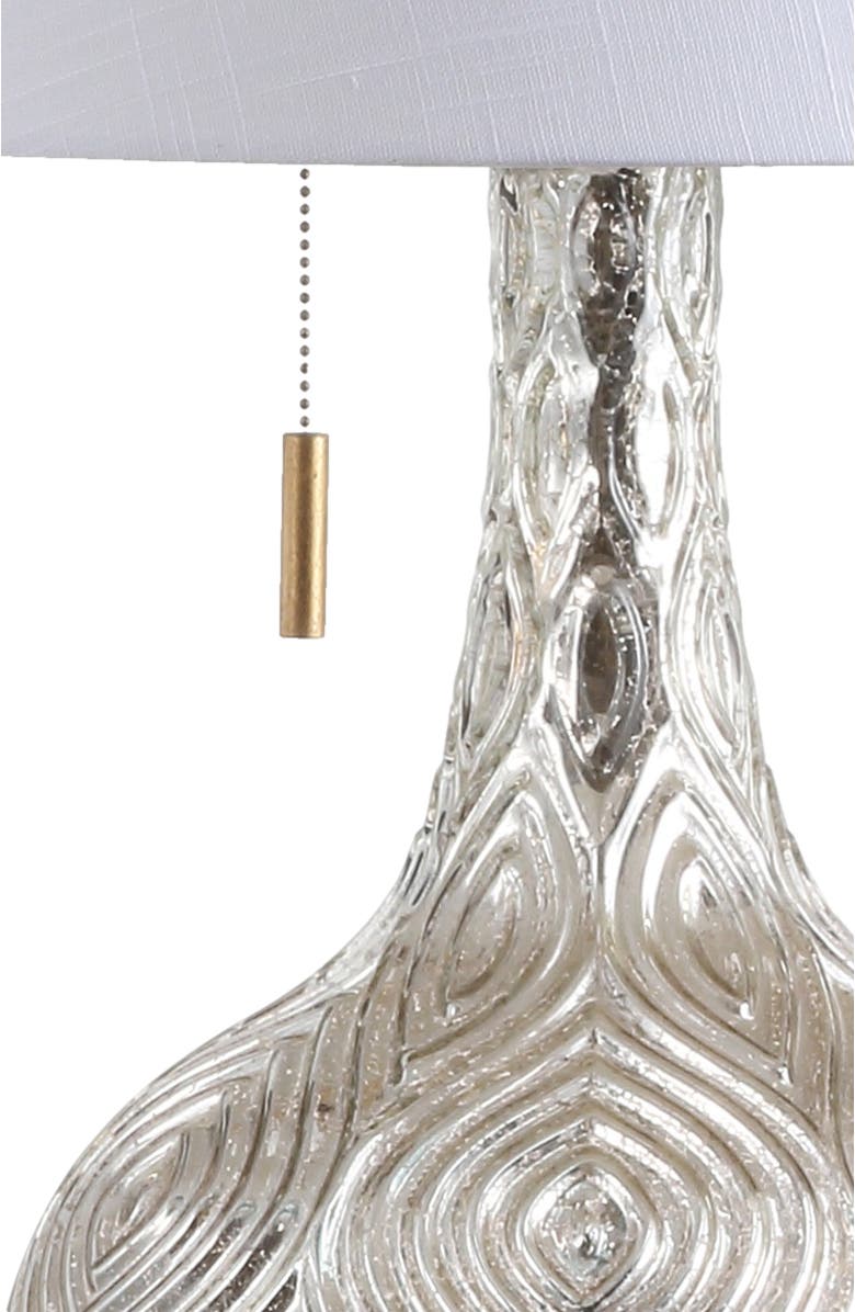 JONATHAN Y Highland 30.75" Gourd Glass LED Table Lamp, Mercury Silver/Gold, Alternate, color, Mercury Silver/Gold