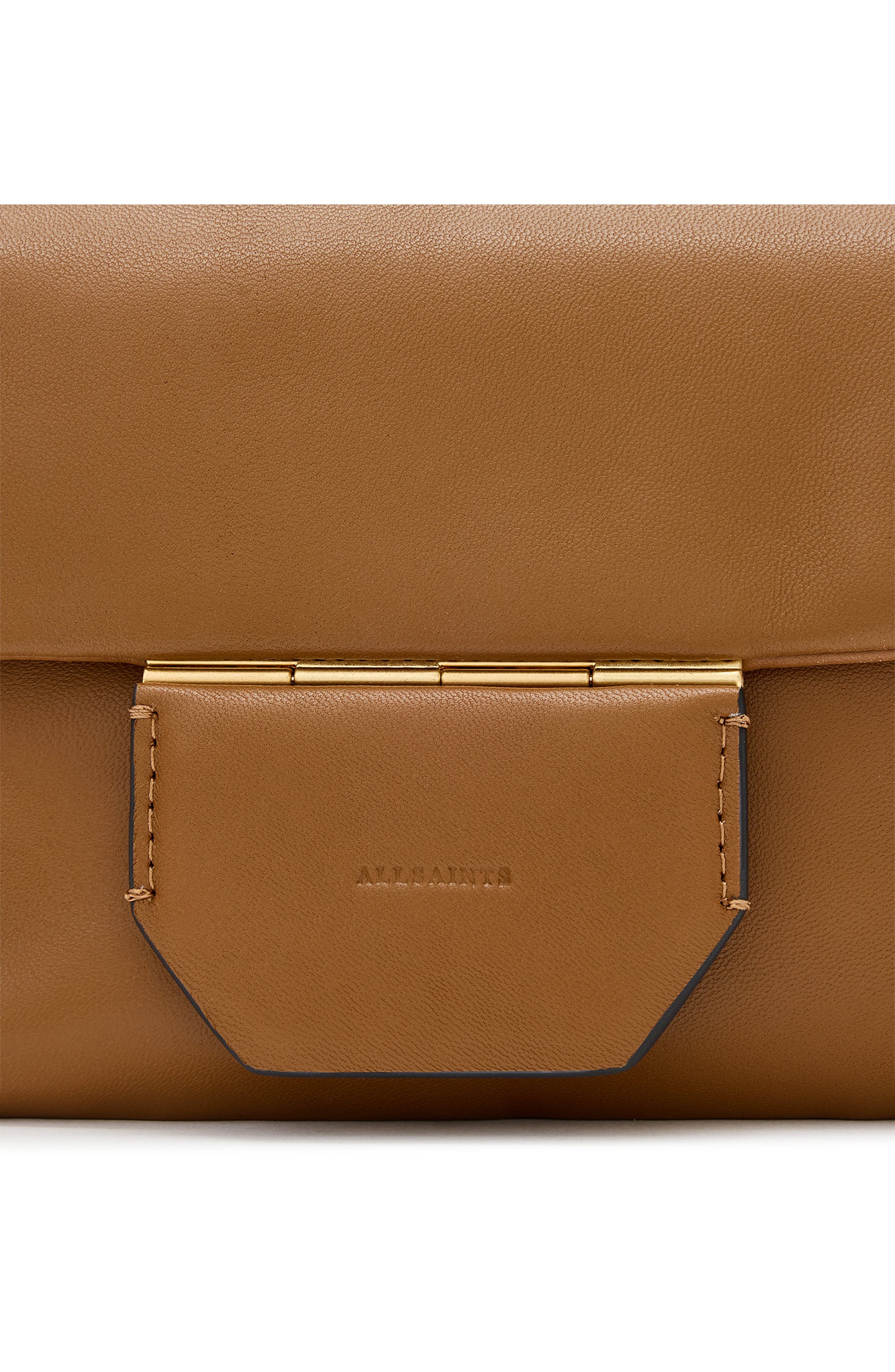 AllSaints Jupiter Leather Crossbody Bag, Alternate, color, Sepia Brown