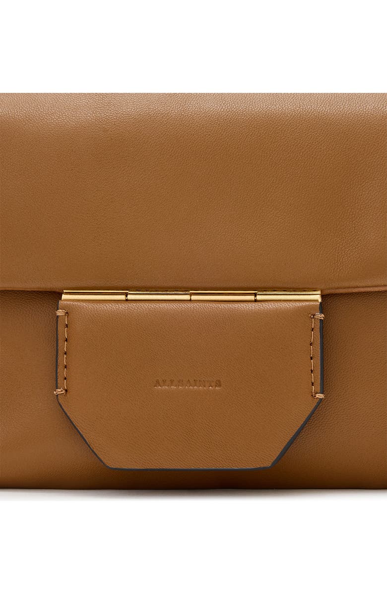 AllSaints Jupiter Leather Crossbody Bag, Alternate, color, Sepia Brown