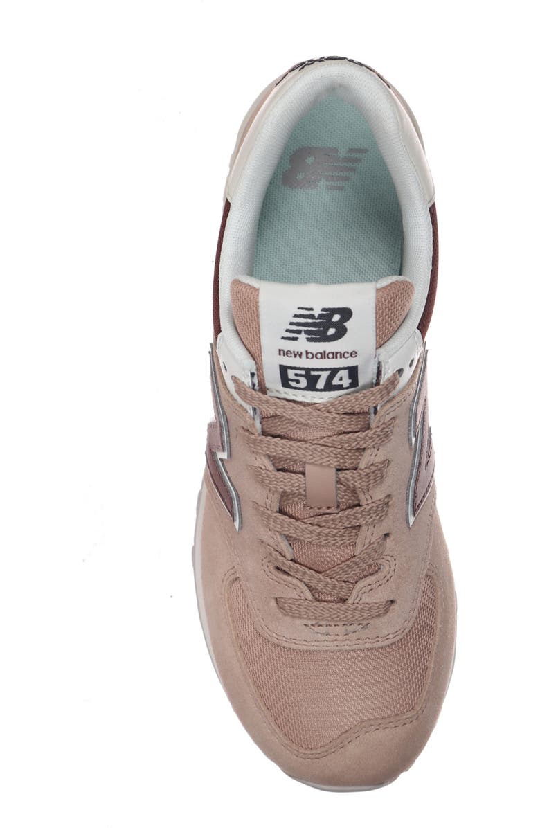 New Balance 574 Sneaker, Alternate, color, Flat Taupe/ Rich Oak