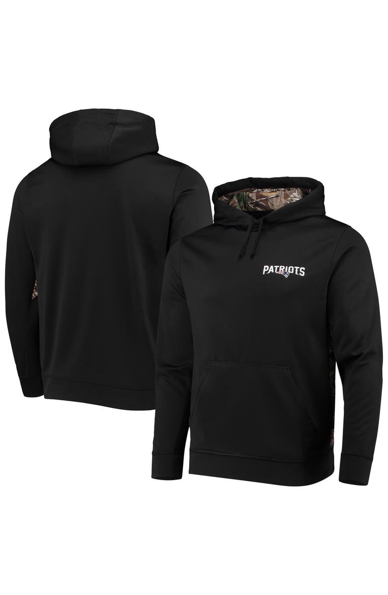 DUNBROOKE Men's Dunbrooke Black/Realtree Camo New England Patriots Logo Ranger Pullover Hoodie, Main, color, Black