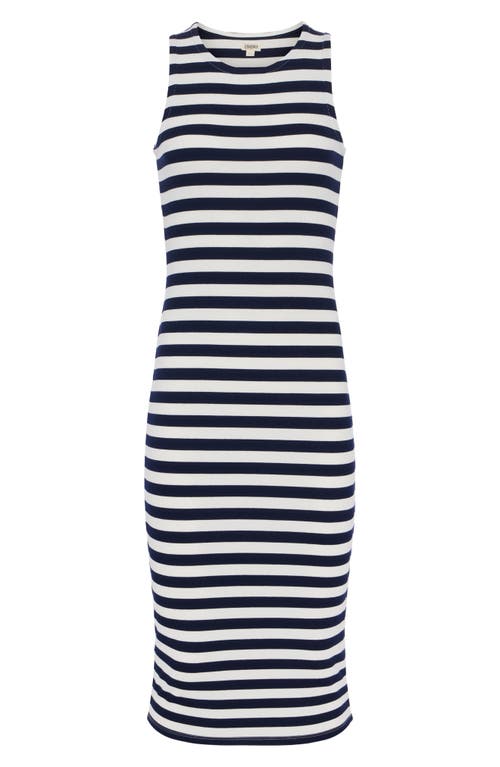 L Agence Nura Sleeveless Midi Dress In Navy/white Stripe