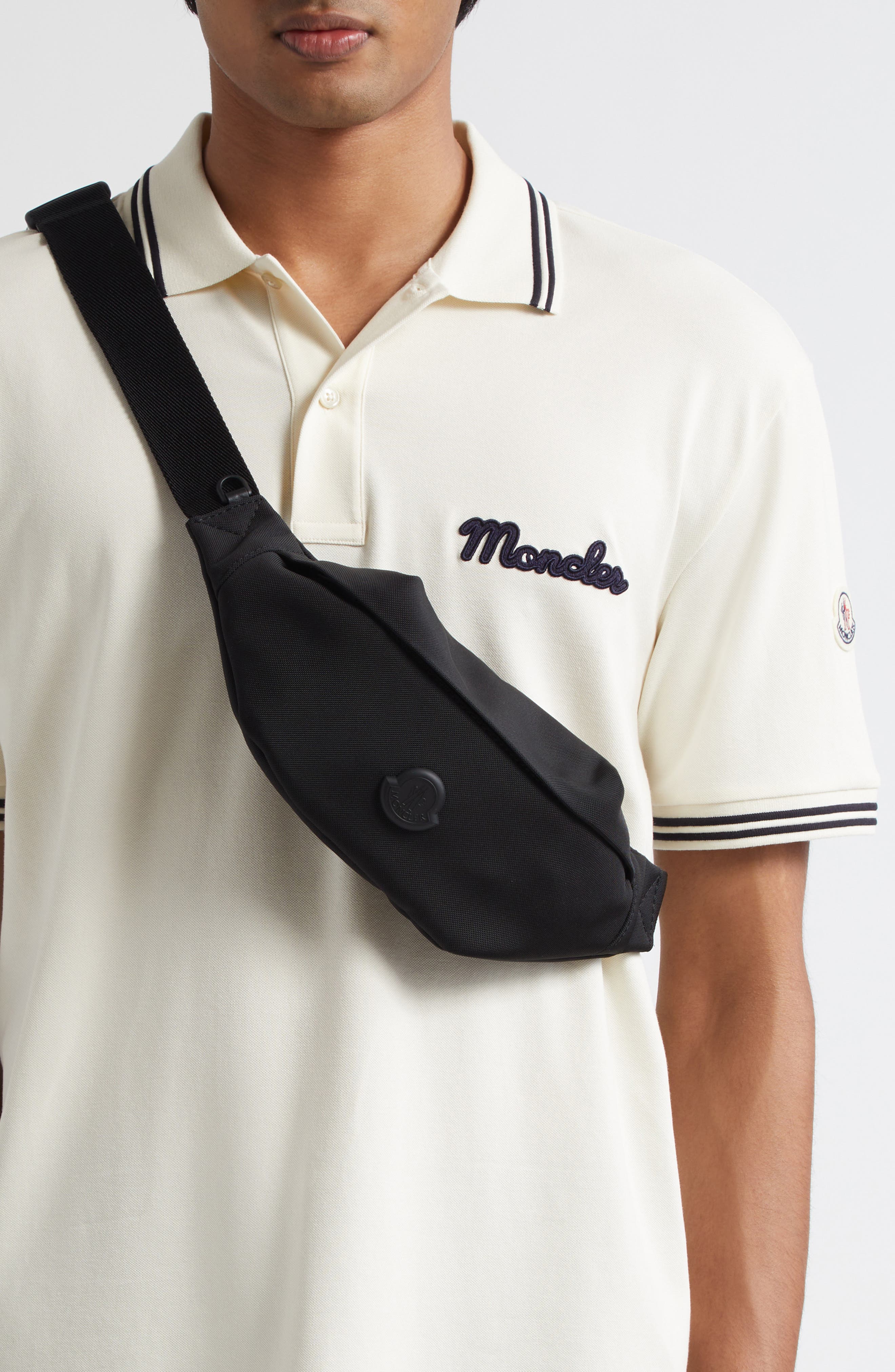 Moncler Small Durance Water Repellent Belt Bag, Alternate, color, Black