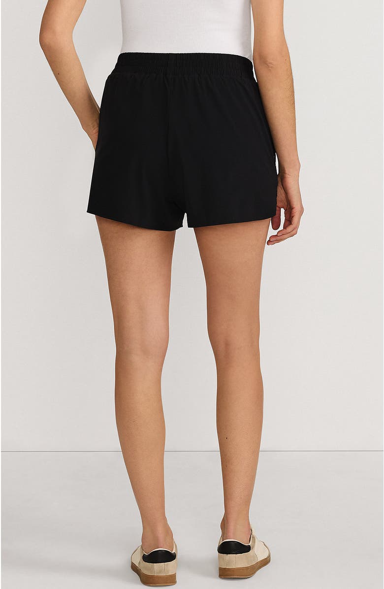 Lands' End Active Woven 4" Shorts with Brief, Alternate, color, Black