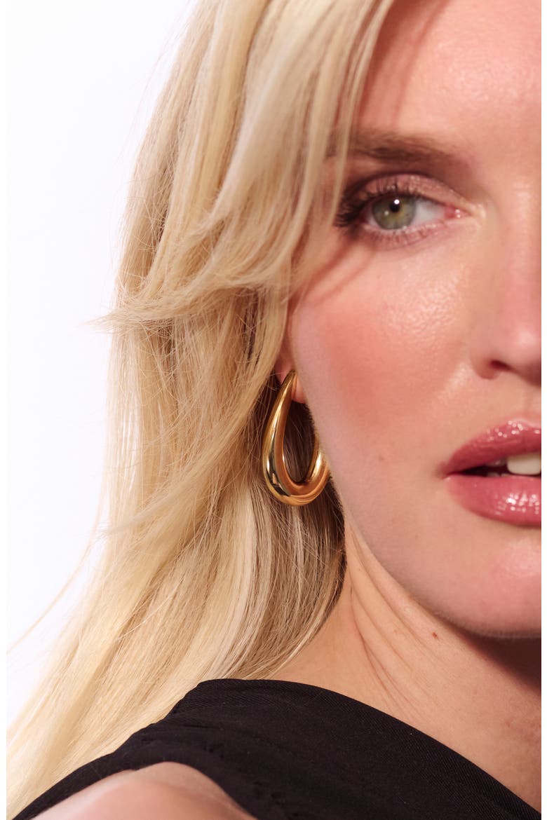 Earrings Goccia Pianura, Alternate, color, 18K Gold Plated
