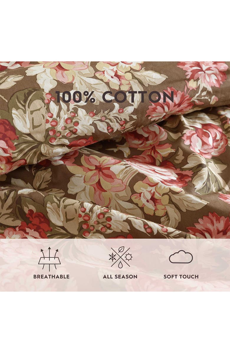 Laura Ashley Bloomsbury 3-Piece Twin Comforter & Sham Set, Alternate, color, Brown