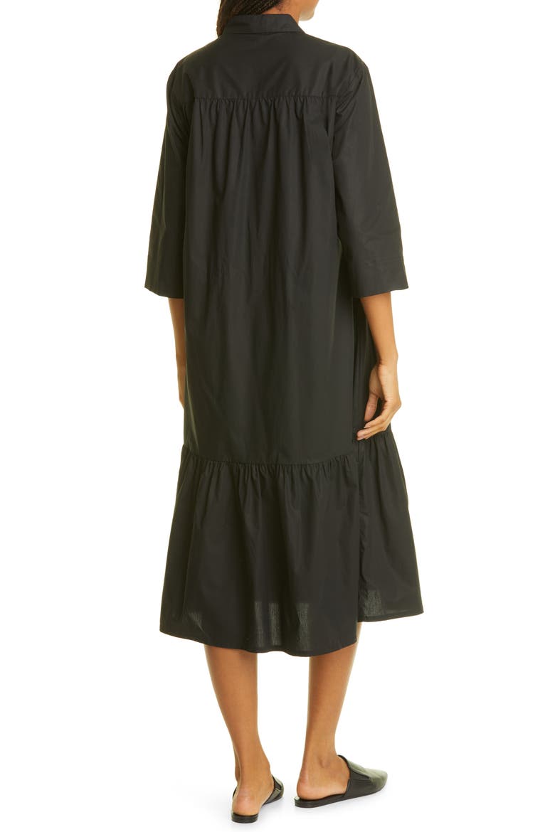 Cotton Shirtdress, Alternate, color, BLACK