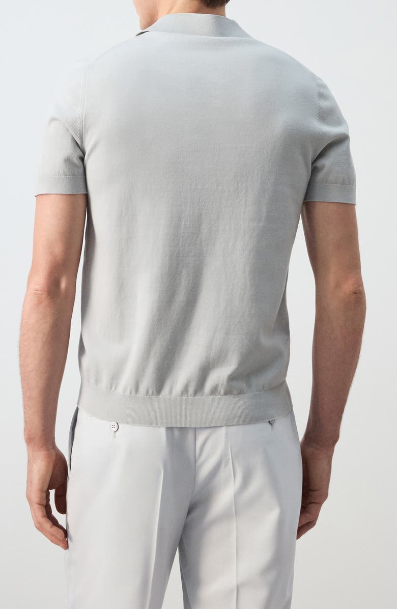 MANGO Fine Knit Cotton Polo, Alternate, color, Ice Grey