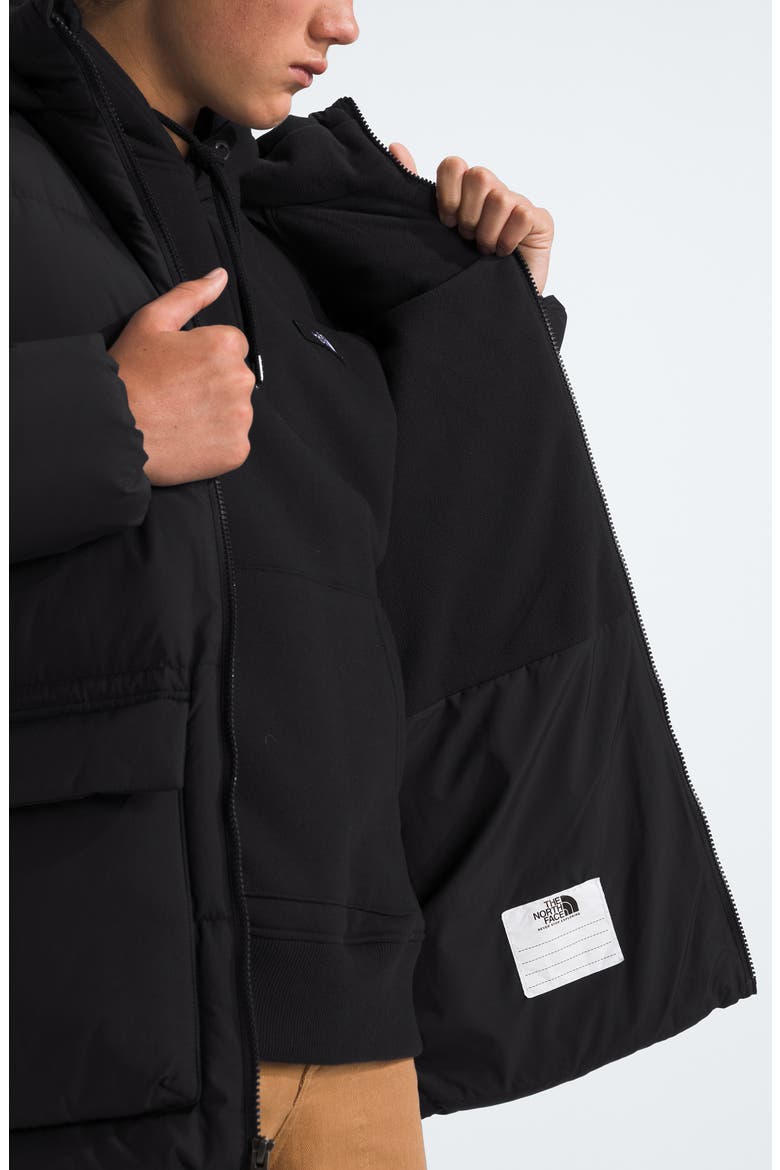Kids' North Down Fleece Lined Short Parka, Alternate, color, TNF BLACK