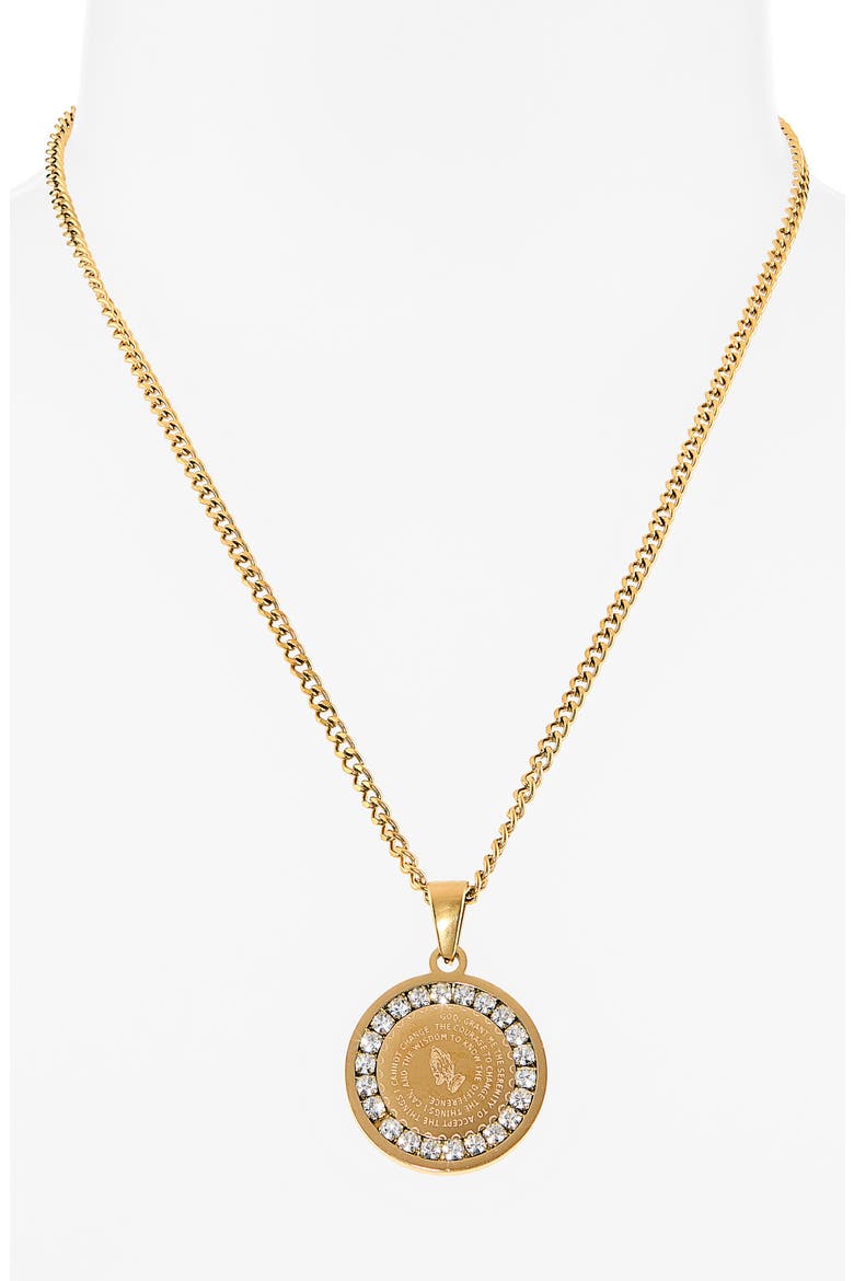 Prayer Pendant Necklace, Alternate, color, GOLD