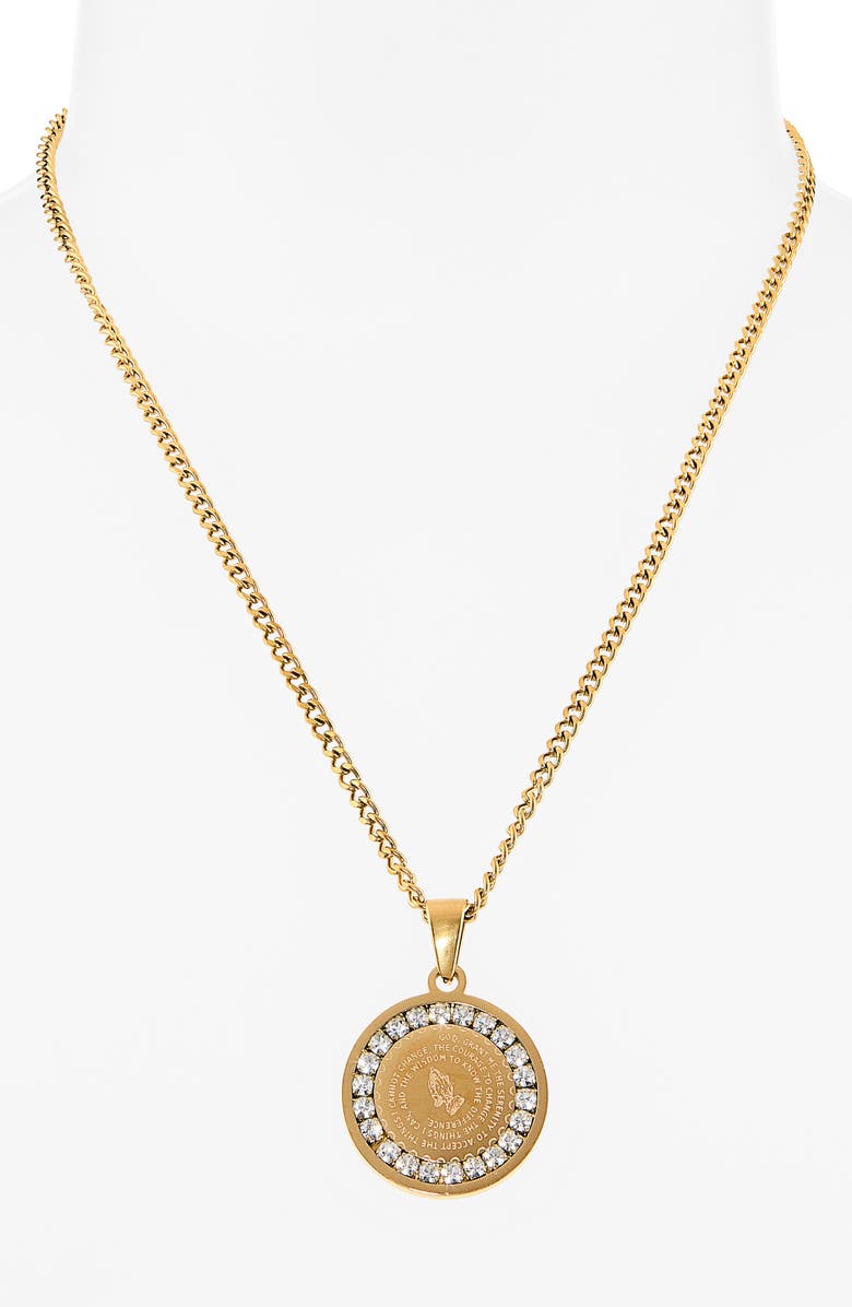 Bracha Prayer Pendant Necklace, Alternate, color, Gold