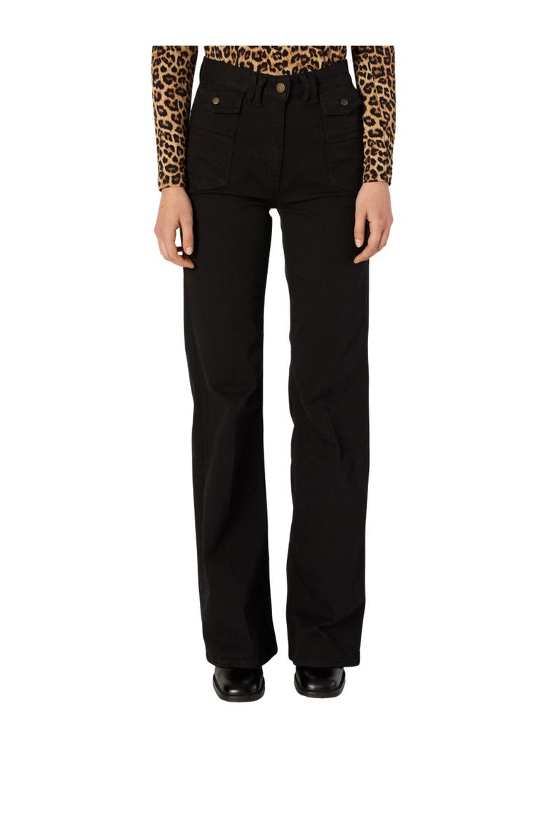 Anna Straight High-Waisted Jeans, Main, color, Black