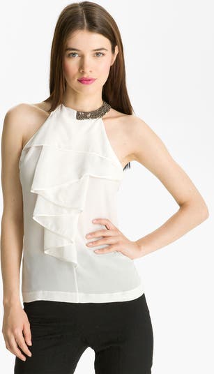 Robert Rodriguez Embellished Cascade Ruffle Top | Nordstrom