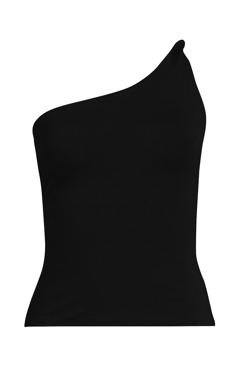 Lands' End Slender One Shoulder Top, Alternate, color, Black