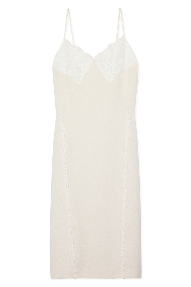 Metallic Tweed & Guipure Lace Cocktail Dress, Alternate, color, ECRU LUREX MULTI