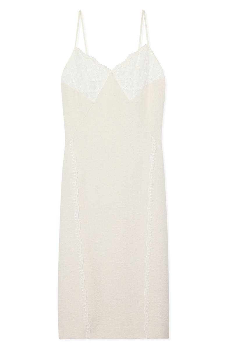 ST. JOHN Metallic Tweed & Guipure Lace Cocktail Dress, Alternate, color, Ecru Lurex Multi