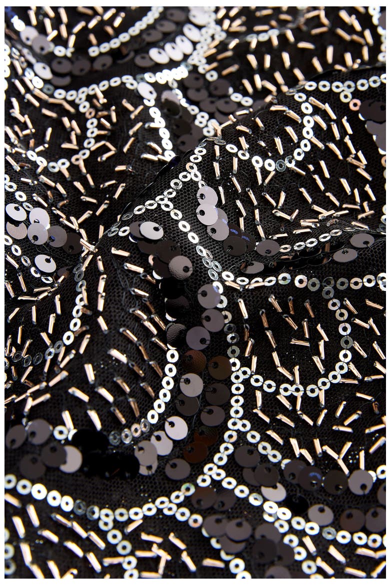 Sequin Geometric Top, Alternate, color, BLACK