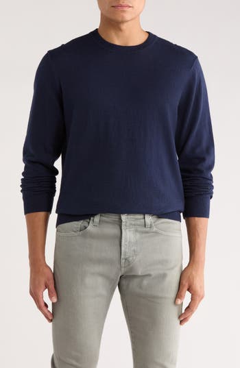 14th & Union Organic Cotton & Cashmere Blend Crewneck Sweater In Blue